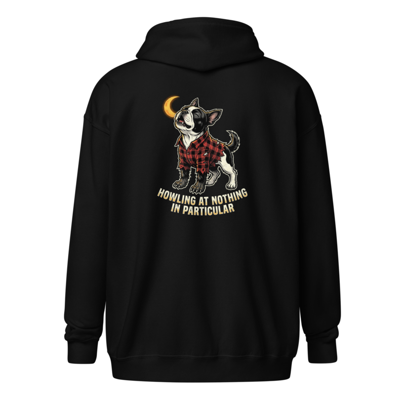 Howling At Nothing In Particular - Werewolf Frenchie Unisex Apparel - Full-Zip Hoodie
