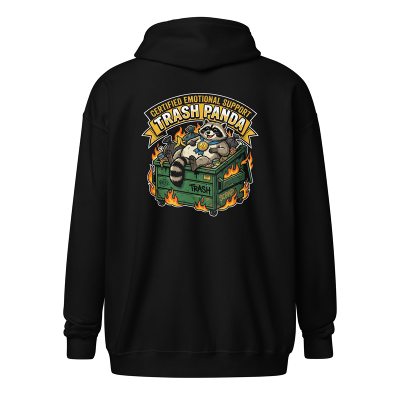 Certified Emotional Support Trash Panda - Unisex Apparel - Full-Zip Hoodie