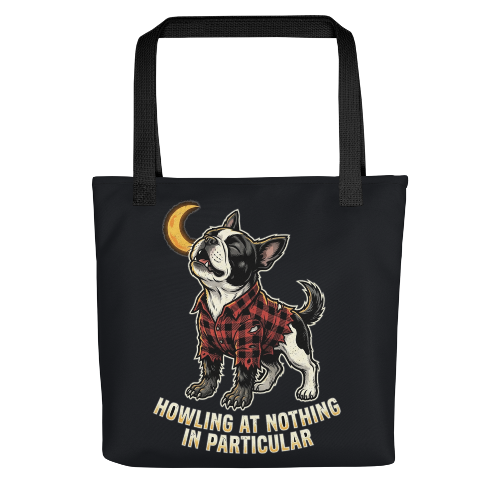 Howling Werewolf Frenchie — All-Over Print Canvas Tote Bag