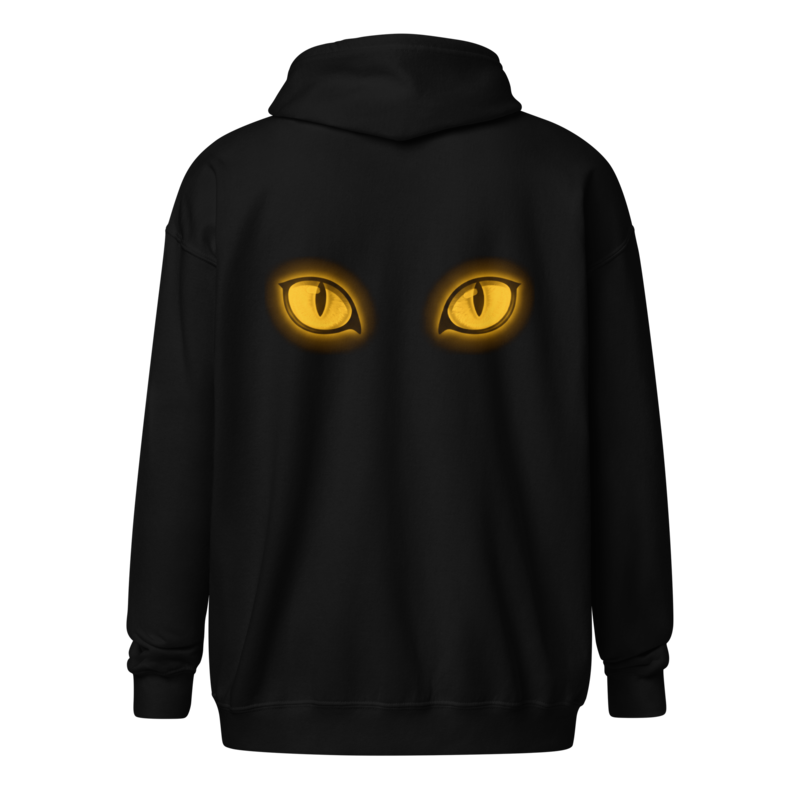 The Void - Glowing Golden Cat Eyes Unisex Apparel - Full-Zip Hoodie