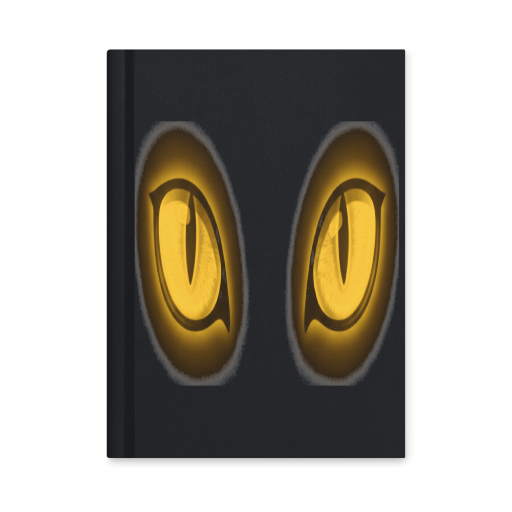 The Void — Glowing Golden Cat Eyes — Hardcover Matte Journal