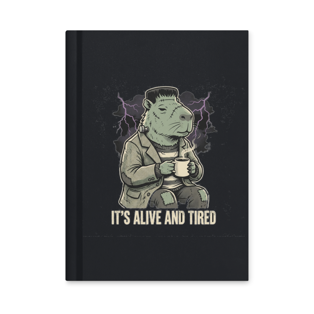 It's Alive But It's Tired Frankenstein Capybara — Hardcover Matte Journal