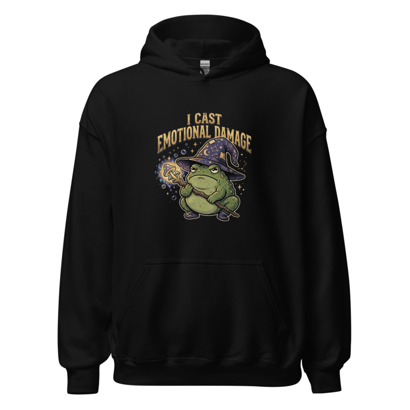 I Cast Emotional Damage - Wizard Toad Unisex Apparel - Pullover Hoodie