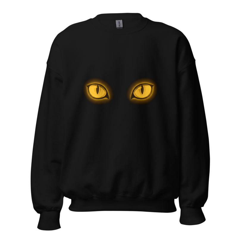 The Void - Glowing Golden Cat Eyes Unisex Apparel - Crewneck Sweatshirt