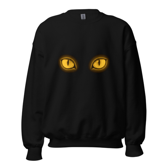 The Void - Glowing Golden Cat Eyes Unisex Apparel - Crewneck Sweatshirt