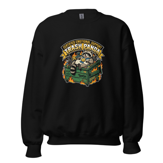 Certified Emotional Support Trash Panda - Unisex Apparel - Crewneck Sweatshirt