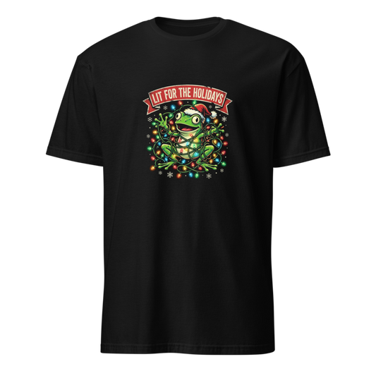 Lit for the Holidays - Christmas Tree Frog Unisex Apparel - T-Shirt