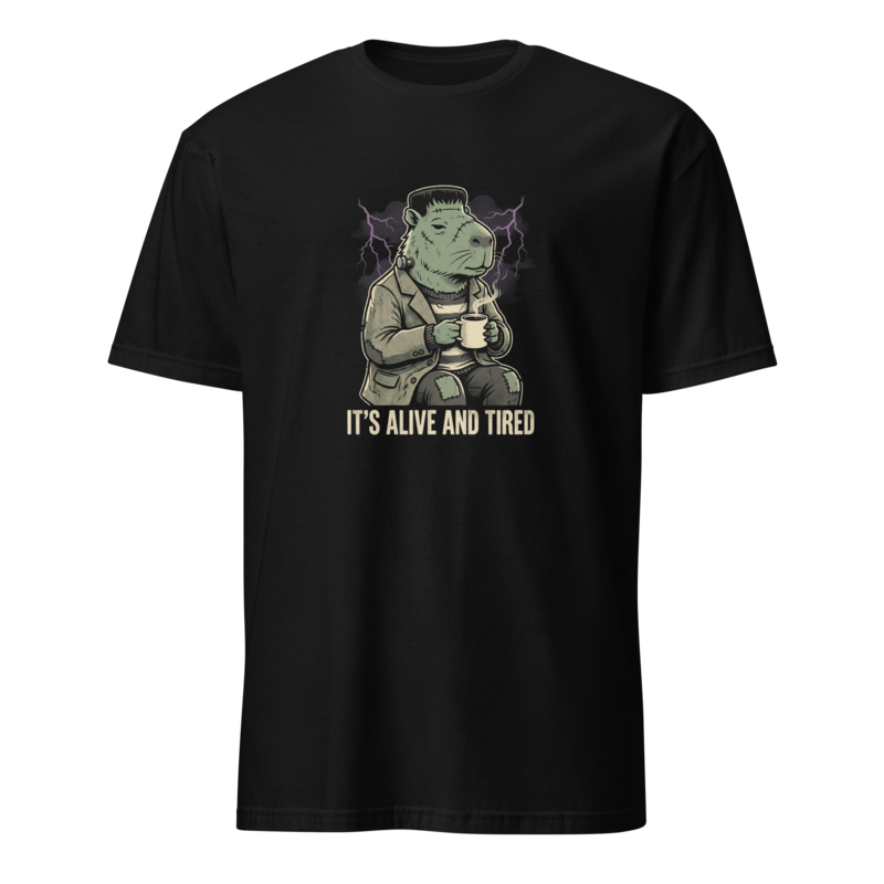 It's Alive and Tired - Frankenstein Capybara Unisex Apparel - T-Shirt