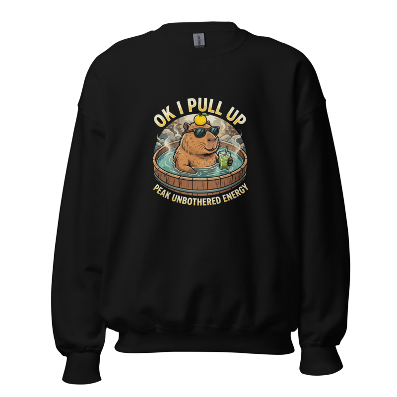 Peak Unbothered Energy - Capybara Unisex Apparel - Crewneck Sweatshirt