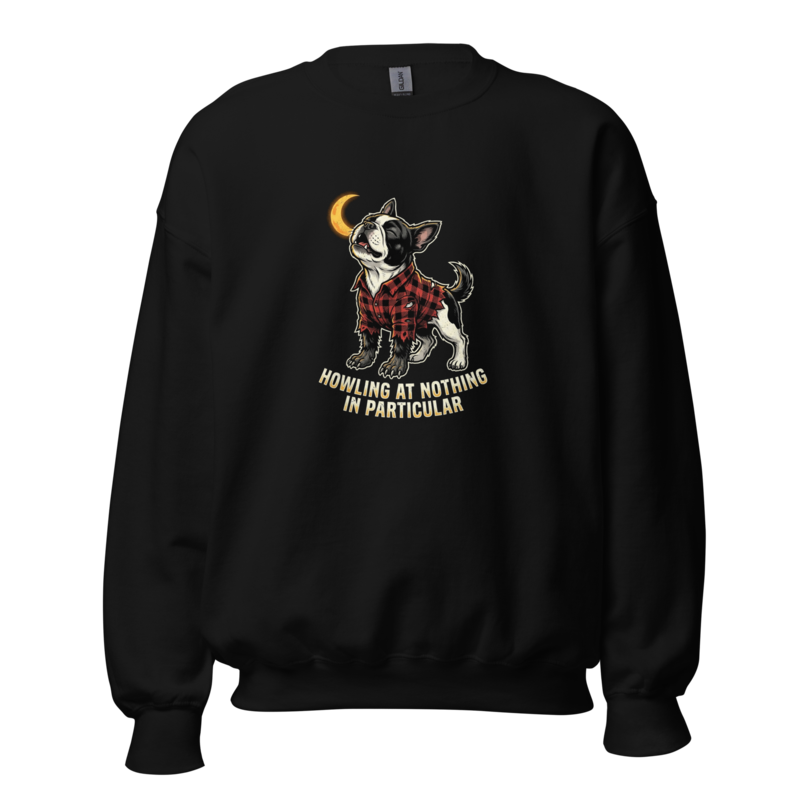 Howling At Nothing In Particular - Werewolf Frenchie Unisex Apparel - Crewneck Sweatshirt