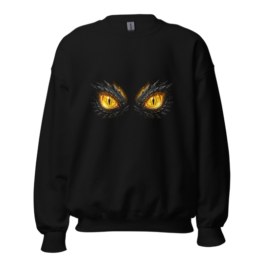 Mythic Glowing Golden Dragon Eyes - Unisex Apparel - Crewneck Sweatshirt