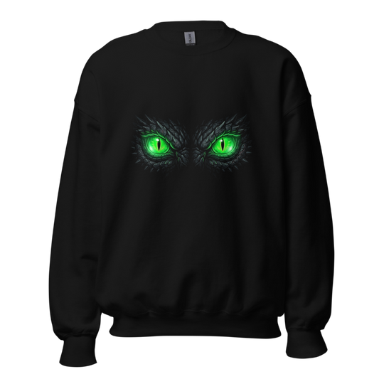Mythic Glowing Emerald Dragon Eyes - Unisex Apparel - Crewneck Sweatshirt