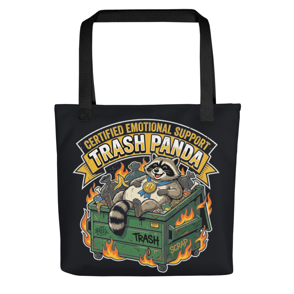 Certified Emotional Support Trash Panda — All-Over Print Canvas Tote Bag