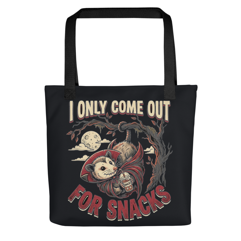 I Vant to Drink Your Snacks Vampire Possum — All-Over Print Canvas Tote Bag