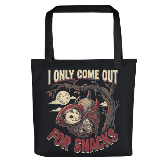 I Vant to Drink Your Snacks Vampire Possum — All-Over Print Canvas Tote Bag