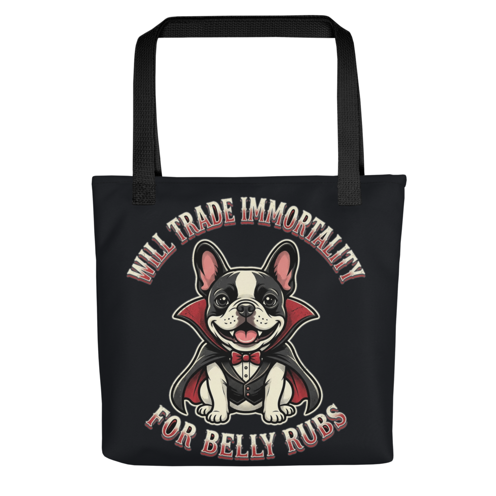 Count Dracula Frenchie — All-Over Print Canvas Tote Bag