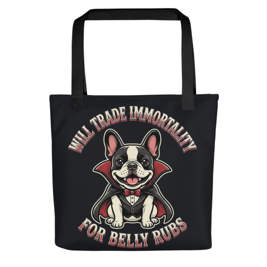 Count Dracula Frenchie — All-Over Print Canvas Tote Bag