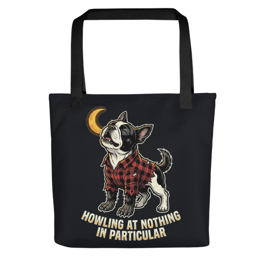 Howling Werewolf Frenchie — All-Over Print Canvas Tote Bag
