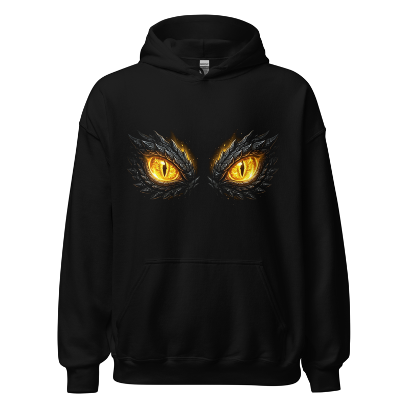 Mythic Glowing Golden Dragon Eyes - Unisex Apparel - Pullover Hoodie