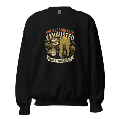 Professionally Exhausted - Sloth Unisex Apparel - Crewneck Sweatshirt
