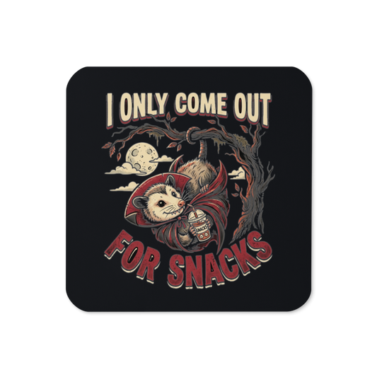 I Vant to Drink Your Snacks Vampire Possum — Cork-Back Coaster