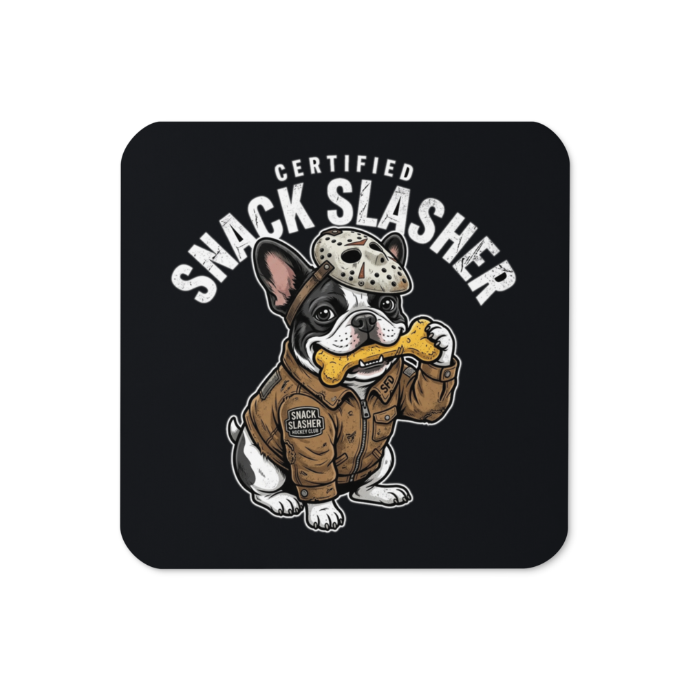 Certified Snack Slasher Frenchie — Cork-Back Coaster