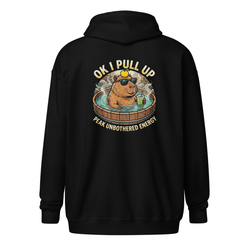 Peak Unbothered Energy - Capybara Unisex Apparel - Full-Zip Hoodie