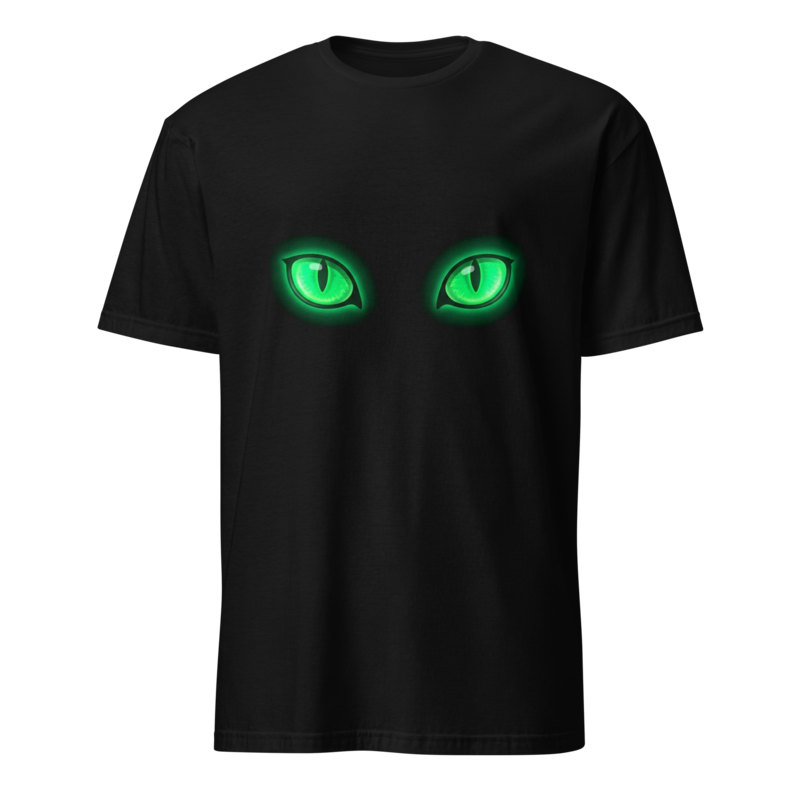 The Void - Glowing Emerald Green Cat Eyes Unisex Apparel - T-Shirt