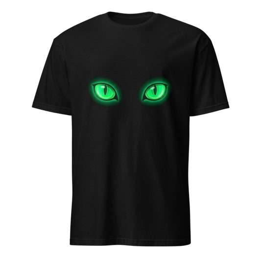 The Void - Glowing Emerald Green Cat Eyes Unisex Apparel - T-Shirt
