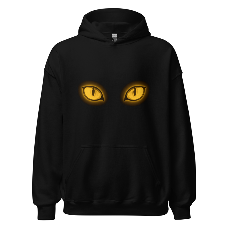 The Void - Glowing Golden Cat Eyes Unisex Apparel - Pullover Hoodie