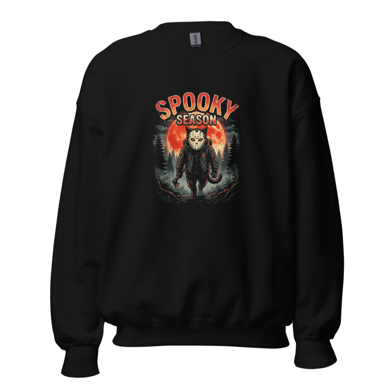 Spooky Season - Slasher Cat Unisex Apparel - Crewneck Sweatshirt