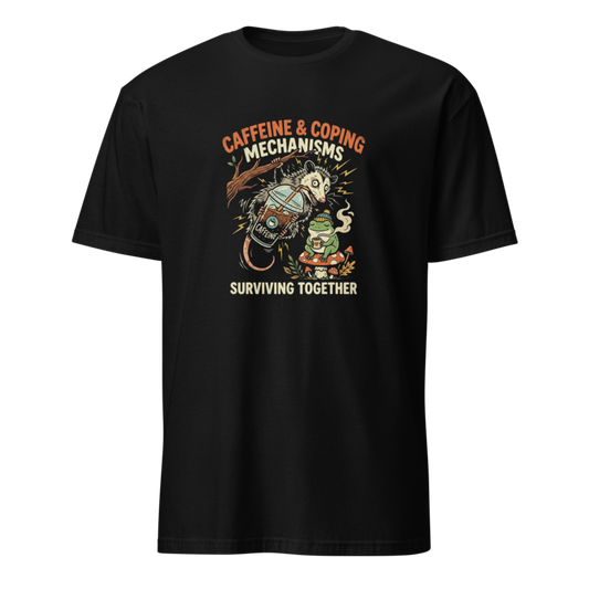 Caffeine & Coping Mechanisms - Frog & Possum Duo Unisex Apparel - T-Shirt