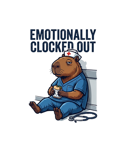 Emotionally Clocked Out - Nurse Capybara
