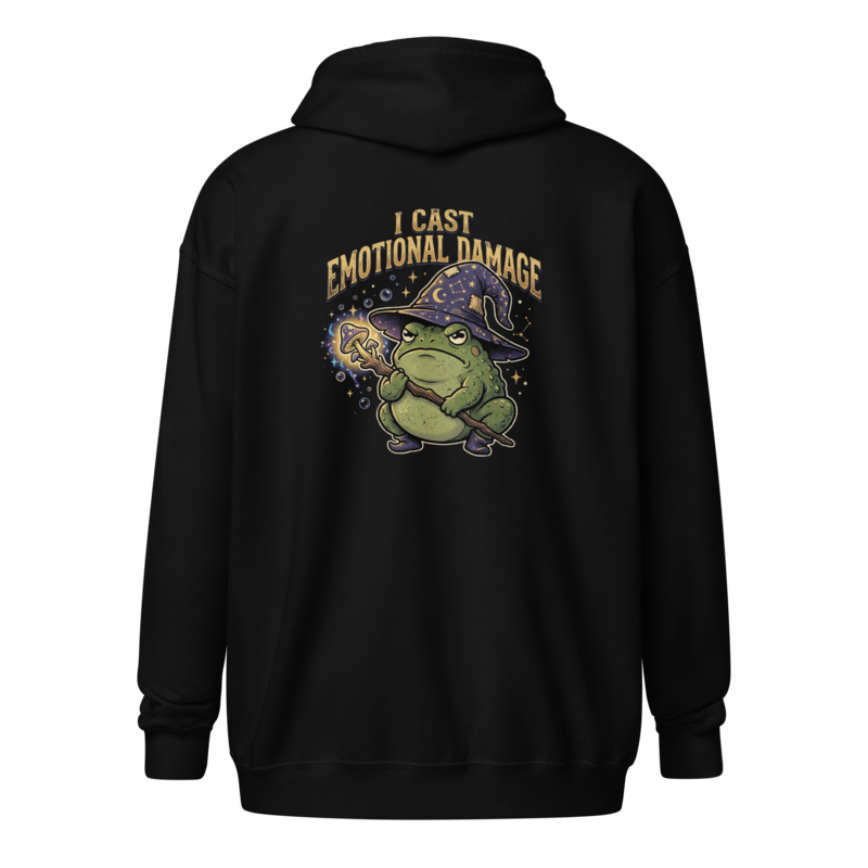 I Cast Emotional Damage - Wizard Toad Unisex Apparel - Full-Zip Hoodie