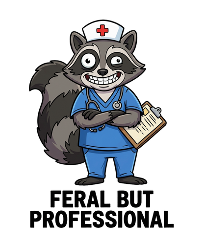 Feral But Professional - Nurse Raccoon