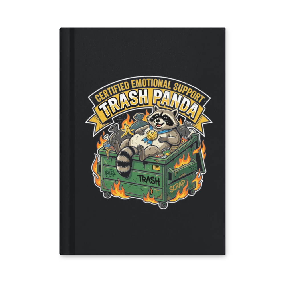 Certified Emotional Support Trash Panda — Hardcover Matte Journal
