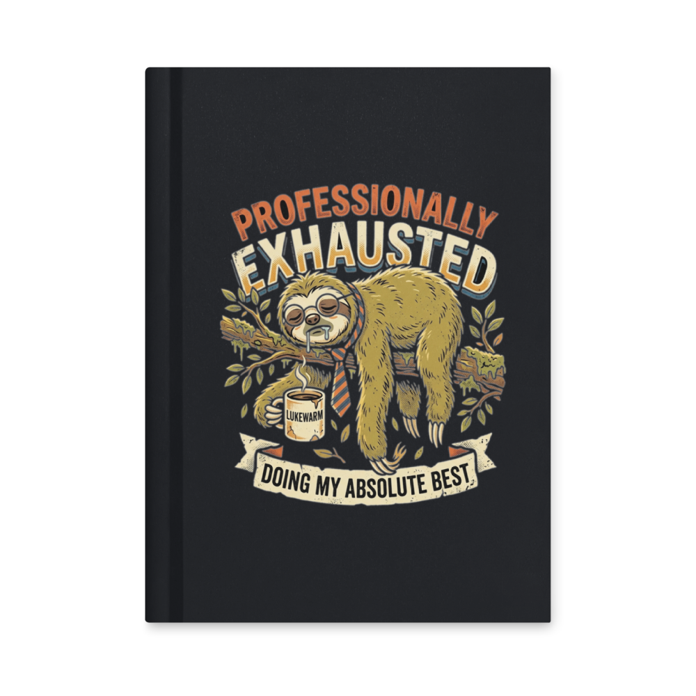 Professionally Exhausted Sloth — Hardcover Matte Journal