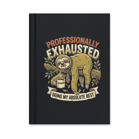 Professionally Exhausted Sloth — Hardcover Matte Journal