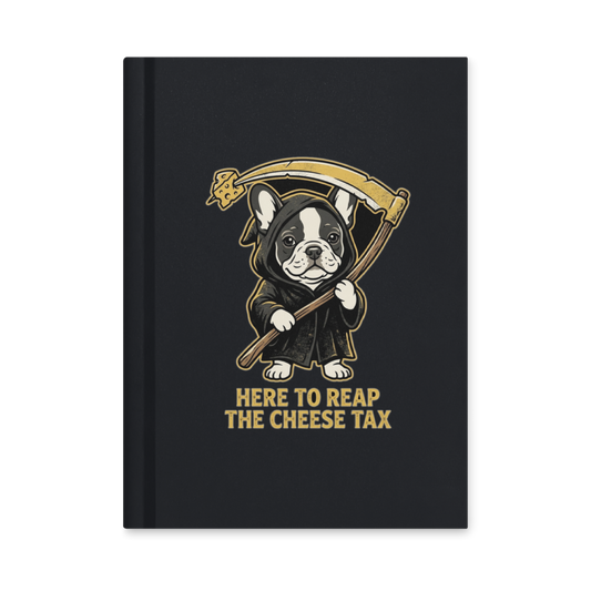 Reaping the Cheese Tax Grim Reaper Frenchie — Hardcover Matte Journal