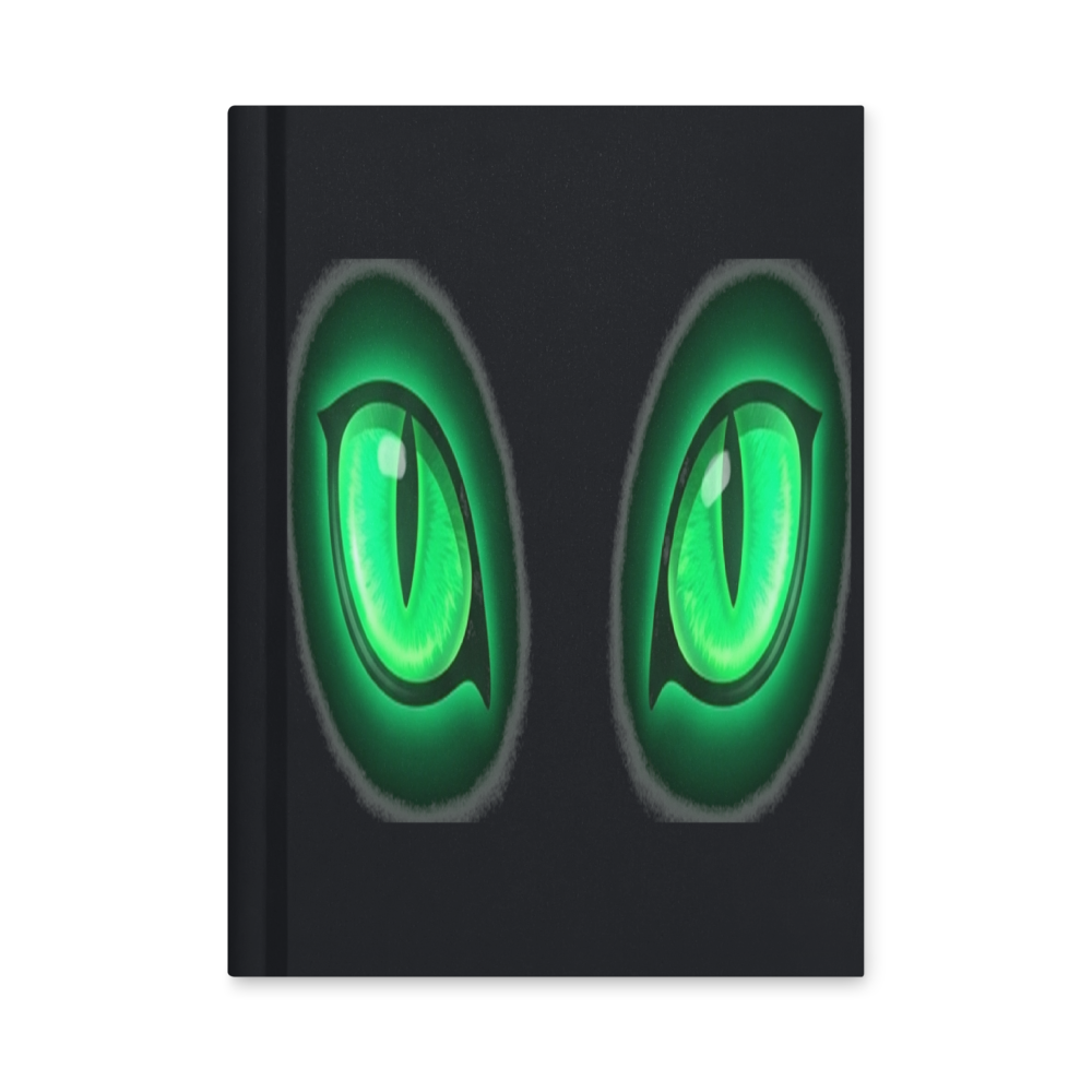 The Void — Glowing Emerald Cat Eyes — Hardcover Matte Journal