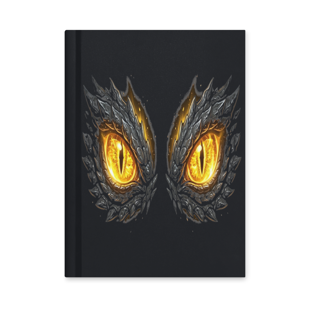 Mythic — Glowing Golden Dragon Eyes — Hardcover Matte Journal