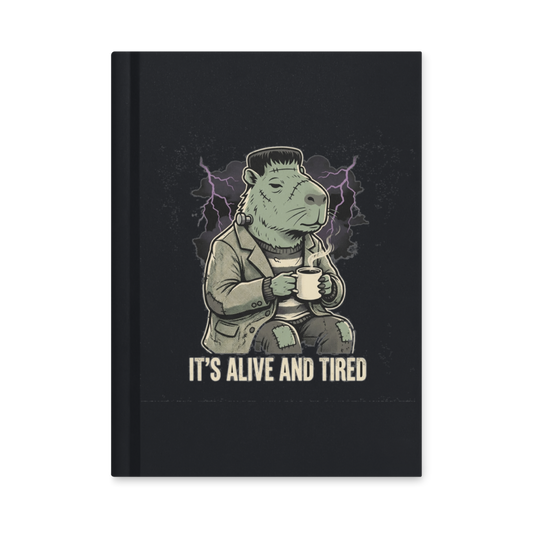 It's Alive But It's Tired Frankenstein Capybara — Hardcover Matte Journal