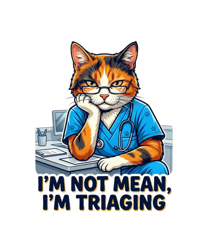 I'm Not Mean I'm Triaging - Nurse Cat