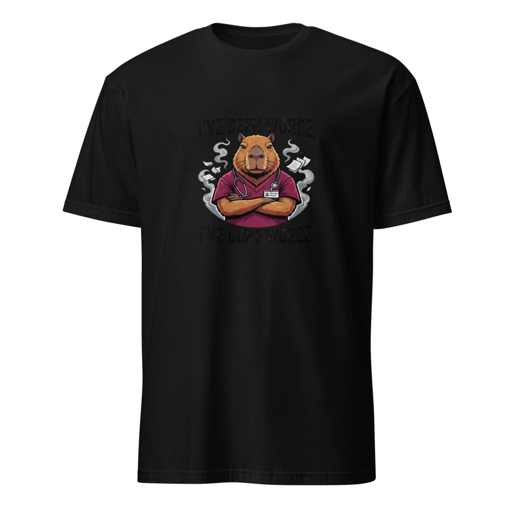 I've Seen Worse - Nurse Capybara - Black T-Shirt