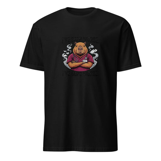 I've Seen Worse - Nurse Capybara - Black T-Shirt