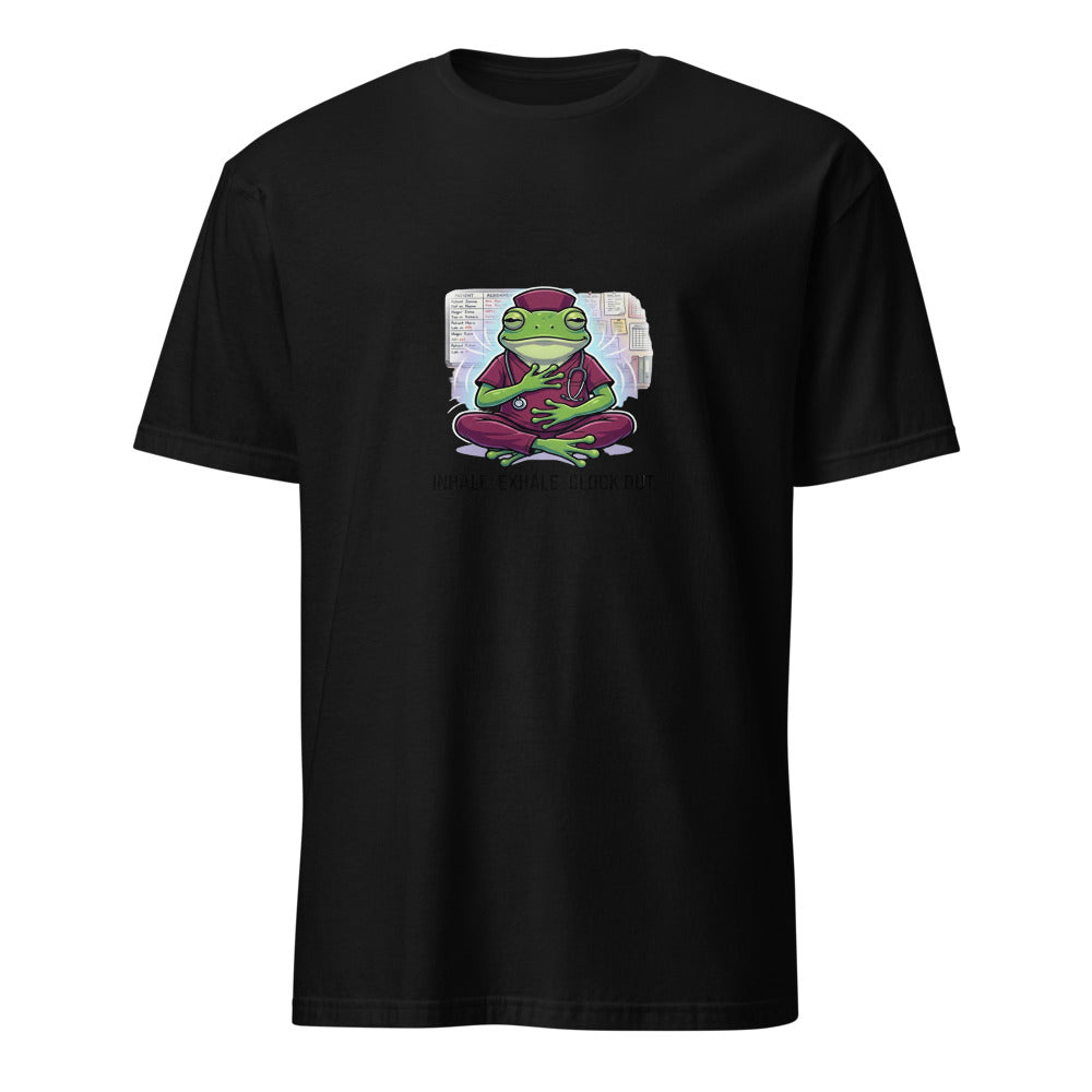 Inhale Exhale Nurse Frog - Black T-Shirt