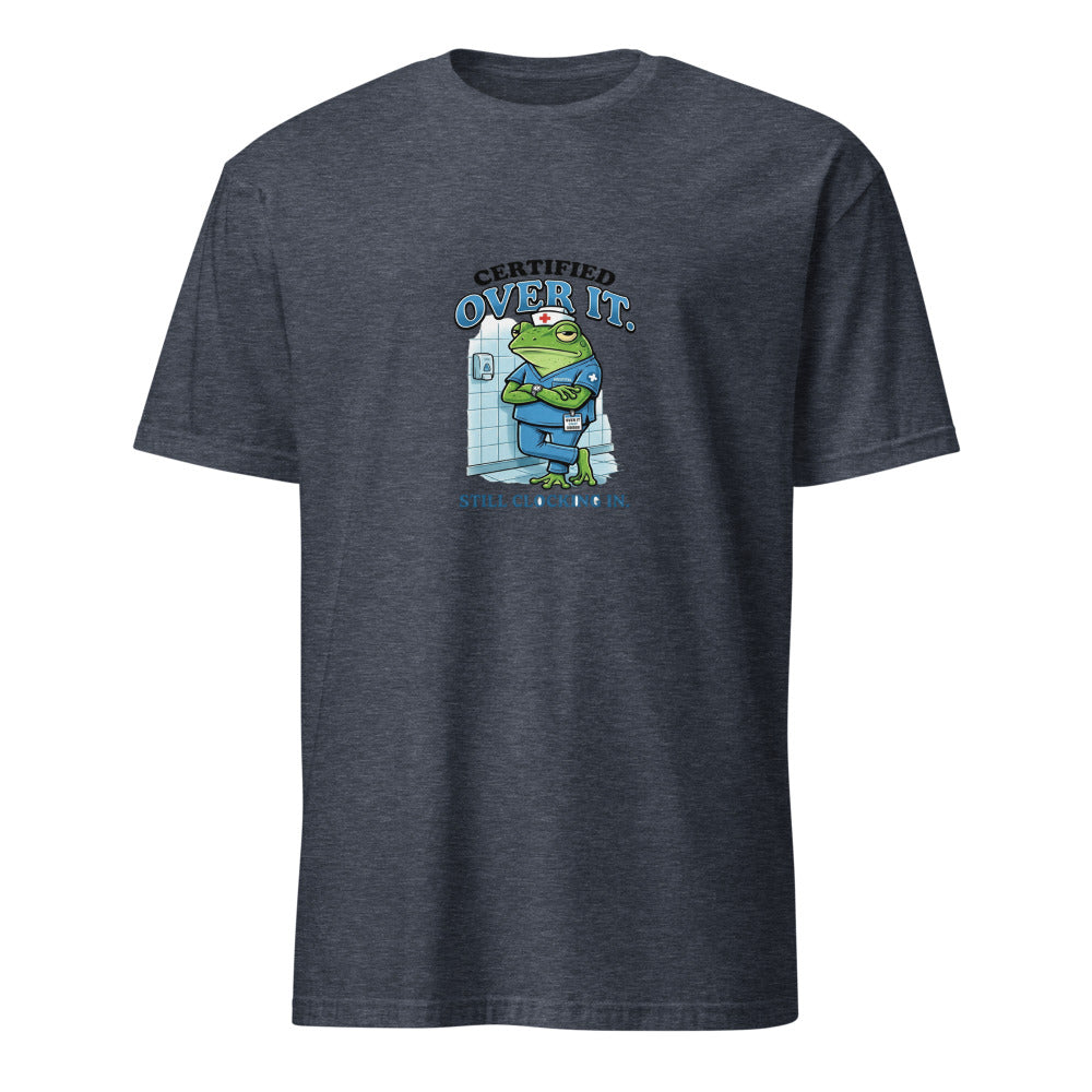 Certified Over It Nurse Frog - Navy T-Shirt