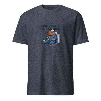 Emotionally Clocked Out - Nurse Capybara - Navy T-Shirt