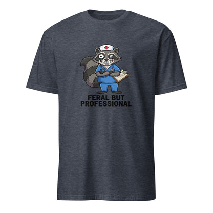 Feral But Professional - Nurse Raccoon - Navy T-Shirt