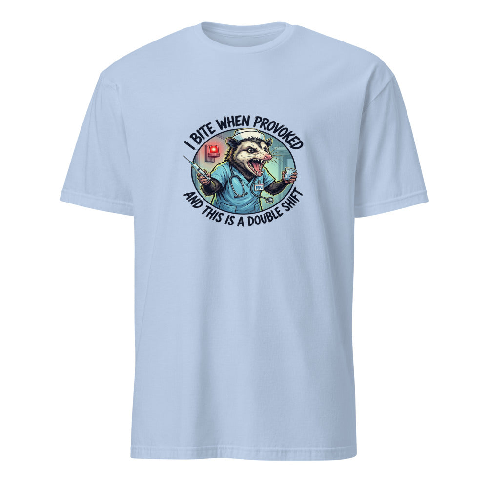 I Will Bite If Provoked - Nurse Possum - Light Blue T-Shirt